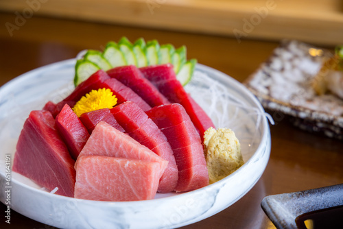Slice of the toro sashimi photo