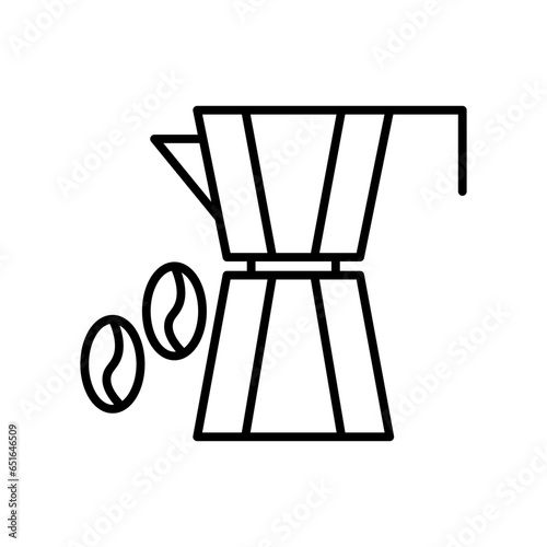 moka pot line icon