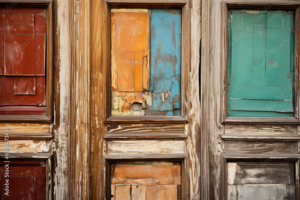 Old rustic wooden window close up