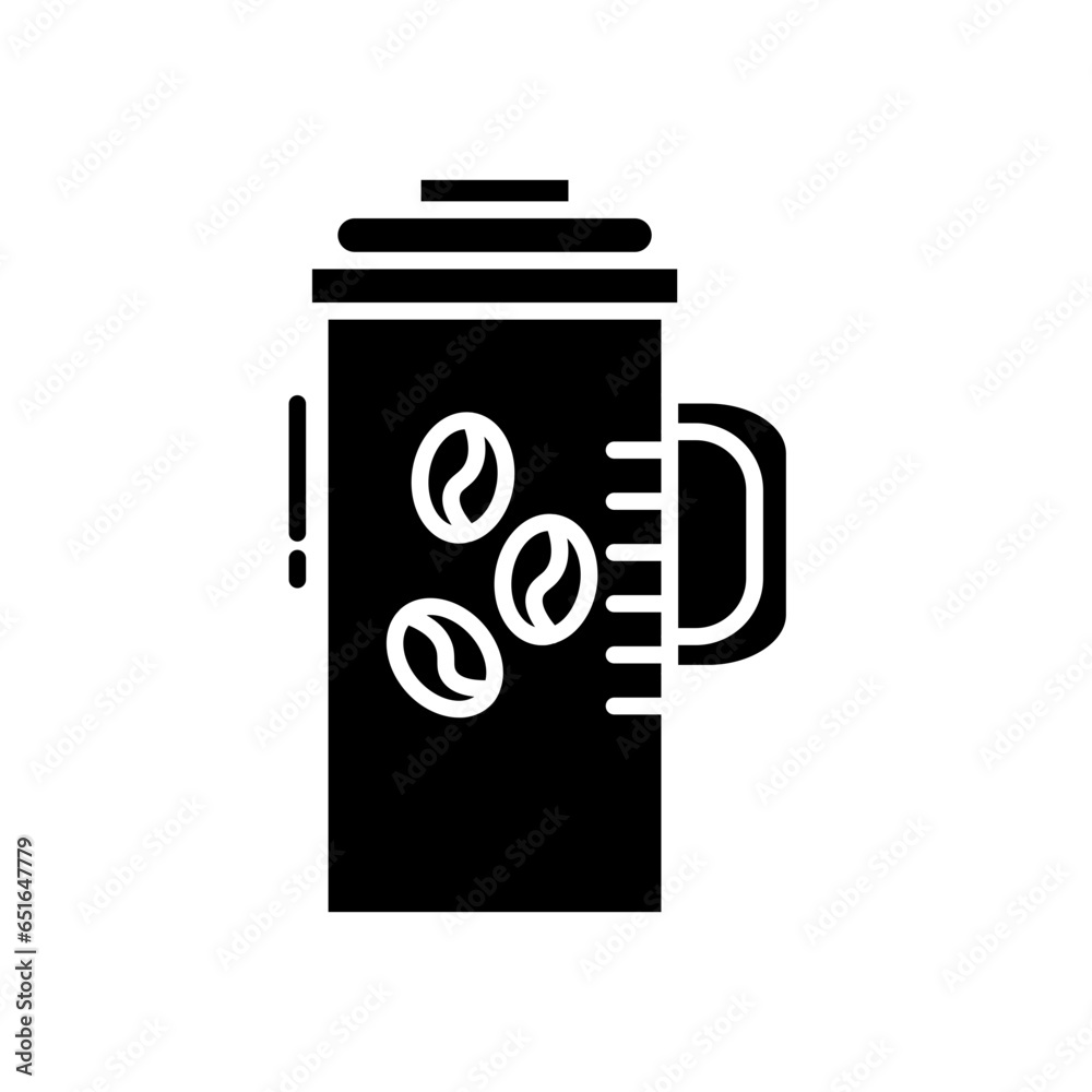 french press glyph icon french press glyph icon