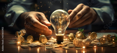 A light bulb in hands