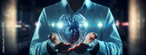 A person holding a digital heart