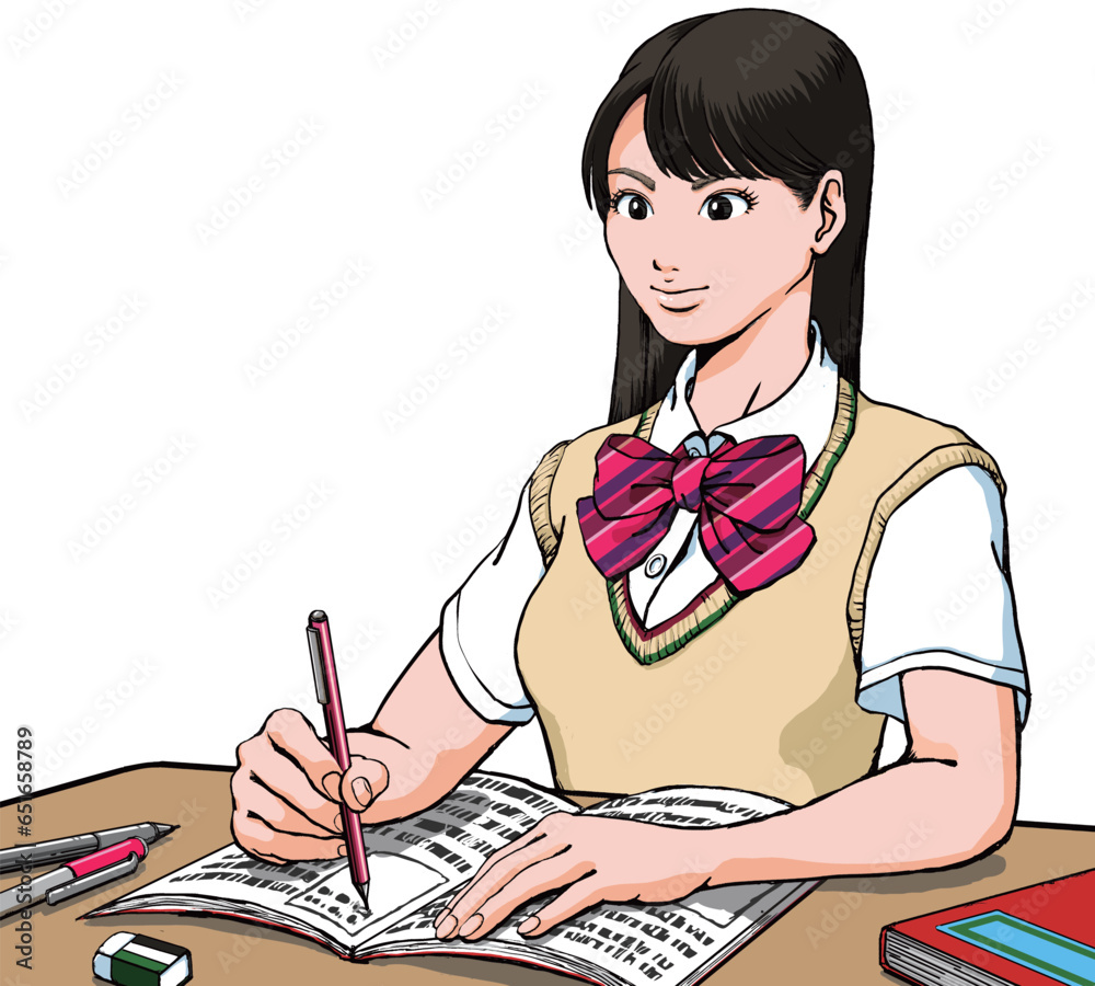 大学合格目指して本気で受験勉強する女子高生_ベスト 大学合格目指して本気で受験勉強する女子高生_ベスト