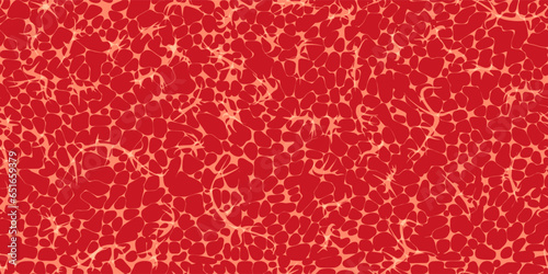 Marbled meat, wagyu texture or salmon fillet. Seamless pattern of red marbled steak. Macro illustration of oriental cuisine