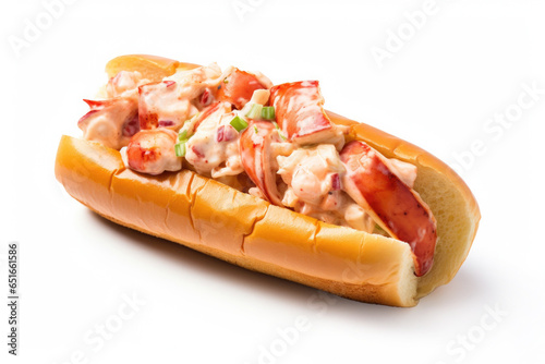 Lobster Roll Isolated on a White Background
