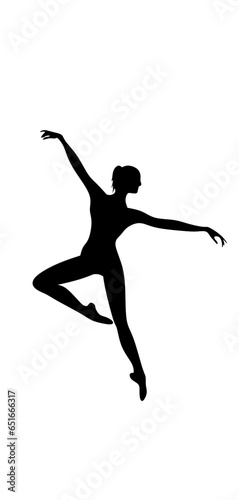 Silhouette of balerina player vector