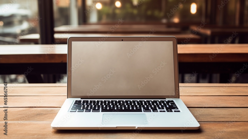 a captivating image of a woman's hands in action on a laptop with a blank screen, perfectly situated on a wooden table, ready for your creative touch a captivating image of a woman's hands in action on a laptop with a blank screen, perfectly situated on a wooden table, ready for your creative touch