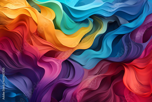Multicolor rainbow abstract   waves geometric background