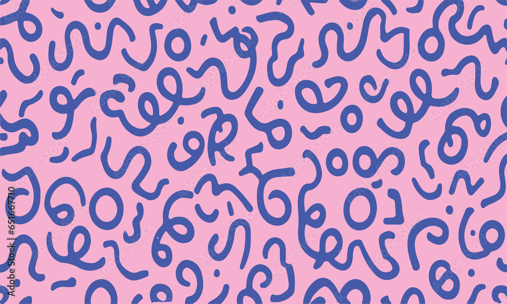 Wavy shapes and swirling strokes. Vector seamless pattern. Attractive multi-colored design, children's doodle lines, suitable for general background illustrations. Wavy shapes and swirling strokes. Vector seamless pattern. Attractive multi-colored design, children's doodle lines, suitable for general background illustrations.