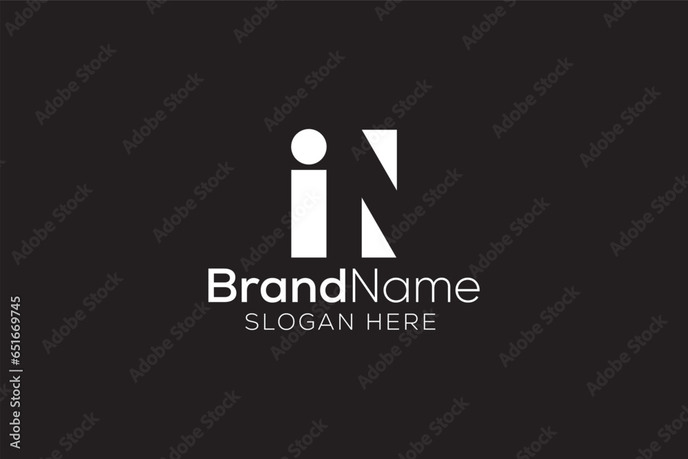 Vector awesome minimalist Trendy letter I N logo design Vector awesome minimalist Trendy letter I N logo design