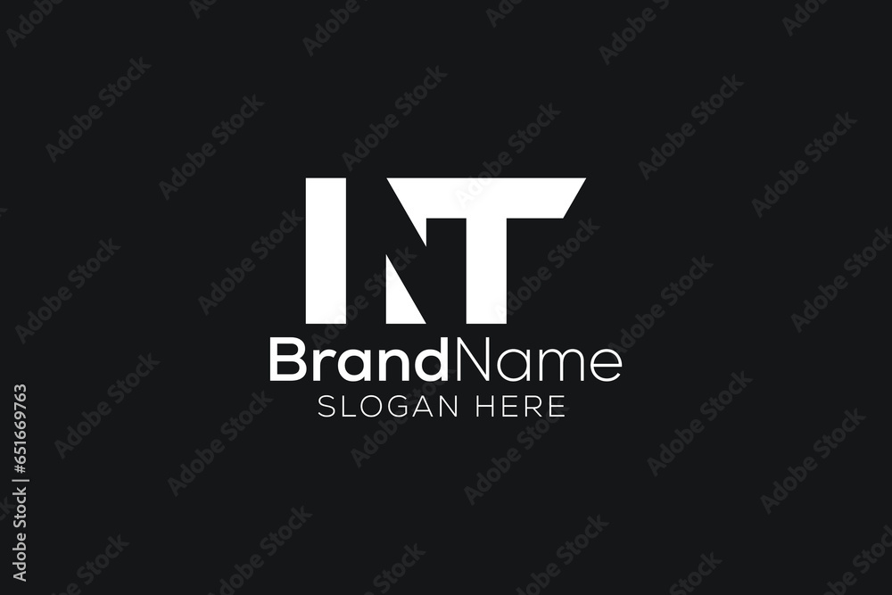 Vector awesome minimalist Trendy letter I N T logo design Vector awesome minimalist Trendy letter I N T logo design