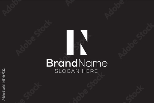 Vector awesome minimalist Trendy letter I N logo design