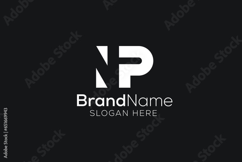 Vector awesome minimalist Trendy letter N P logo design