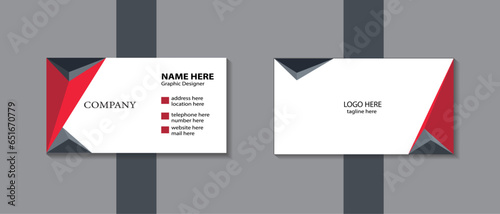 double sided red and black business card design