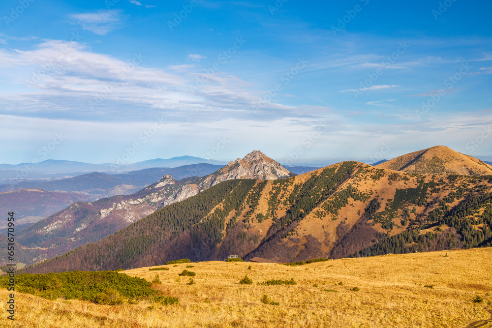 Mountain landscape in autumn. Mala Fatra National Park, Slovakia, Europe.