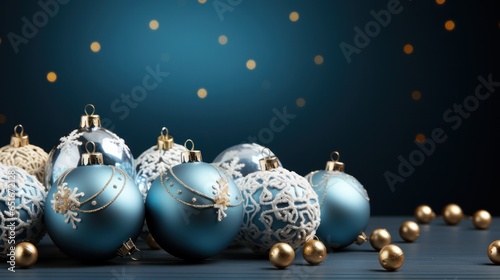 Christmas or holiday ornaments with copy space