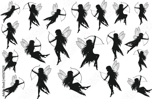 Cute Fairy Silhouette With Arrow Collection