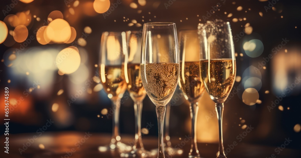 Joyful individuals raising a toast with champagne, celebrating new beginnings Joyful individuals raising a toast with champagne, celebrating new beginnings