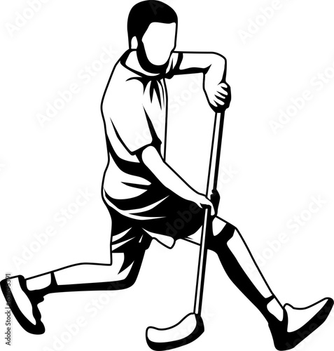 a vector illustration of a hockey player.