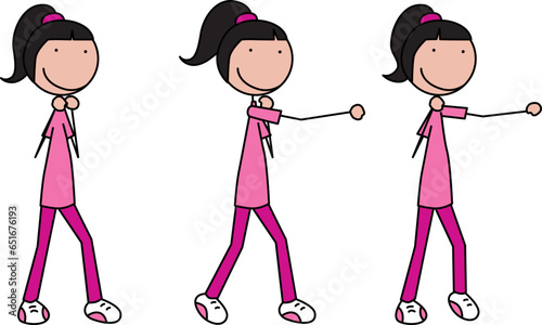 Happy kid exercises - jab cross