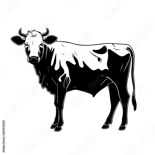 Hand drawn cow logo design