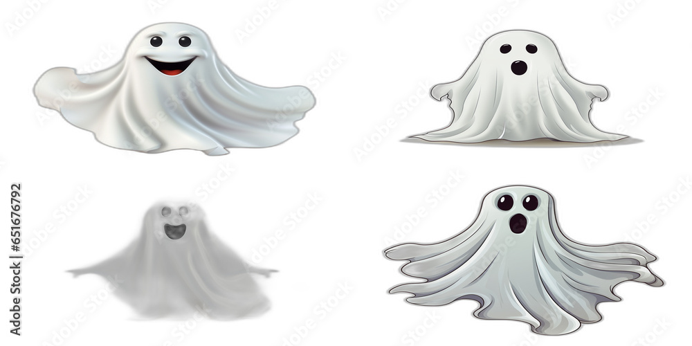 Halloween Ghost, Frontal Shot, Many different designs, Design Selection PNG file, transparent background, isolated objects Halloween Ghost, Frontal Shot, Many different designs, Design Selection PNG file, transparent background, isolated objects