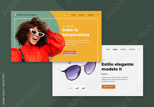 Diseño de página web con aspecto en capas