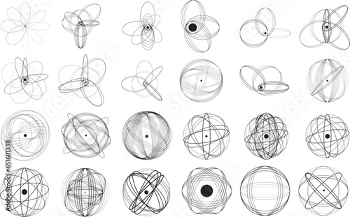 Lines in Circle Form . Spiral Vector Illustration .Technology round. Wave Logo . Design element . Abstract Geometric shape .
