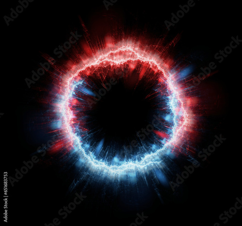 Red And Blue circle lightning, abstract electrical element