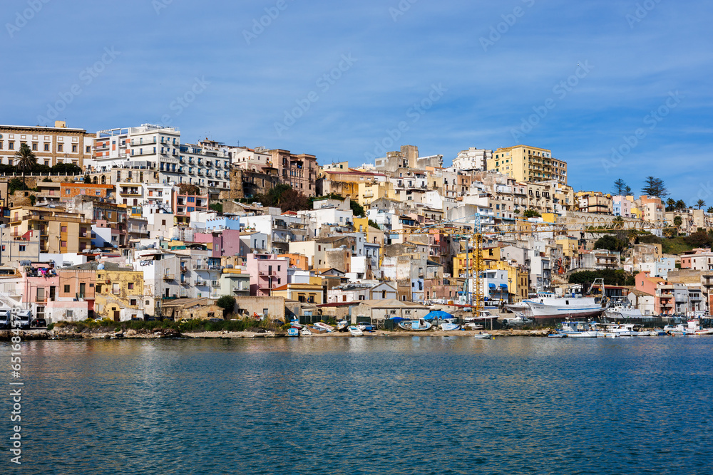 The harbour of the old town of Sciacca in Sicily