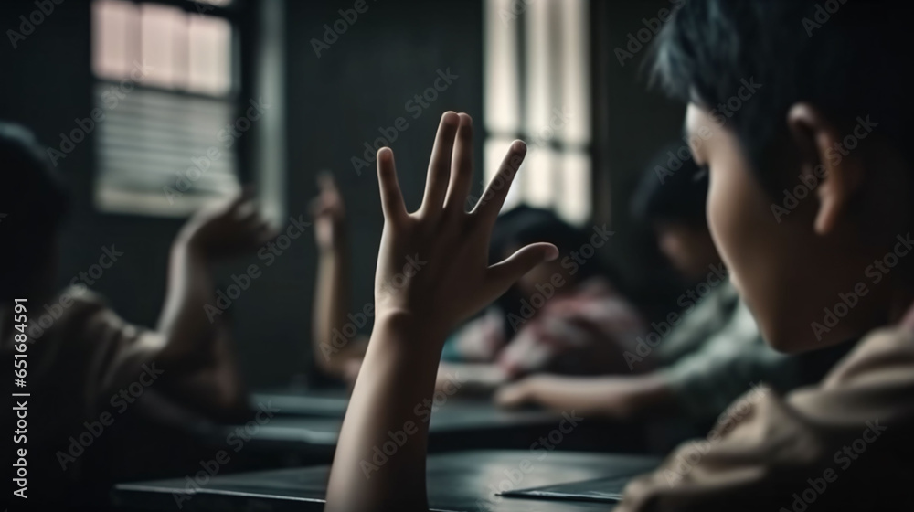 Oldschool student studying in classroom