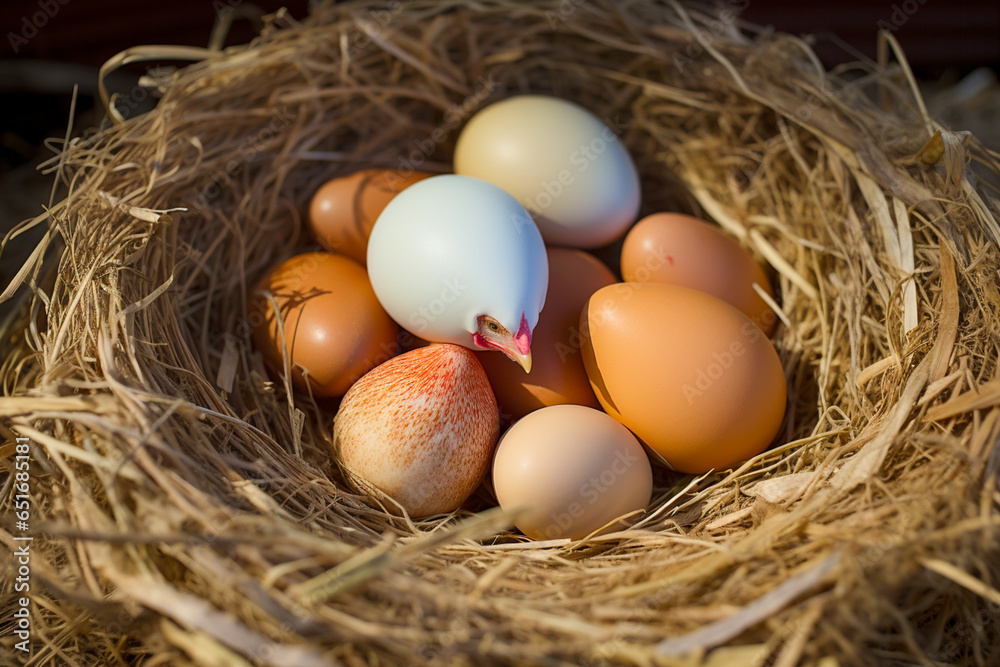 Ai generated image of eggs in the nest Ai generated image of eggs in the nest