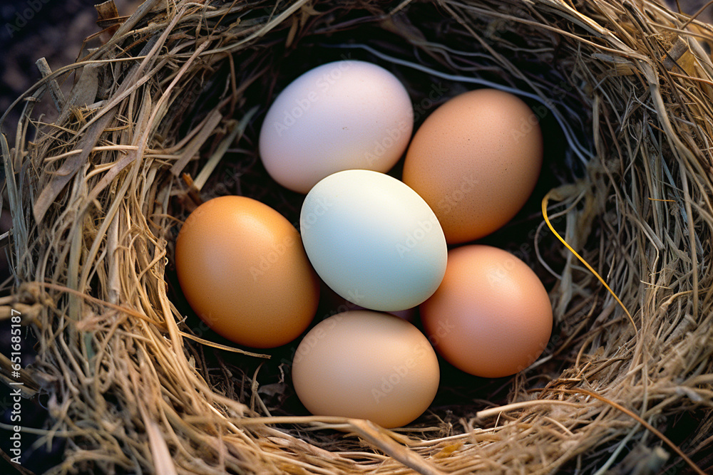 Ai generated image of eggs in the nest Ai generated image of eggs in the nest