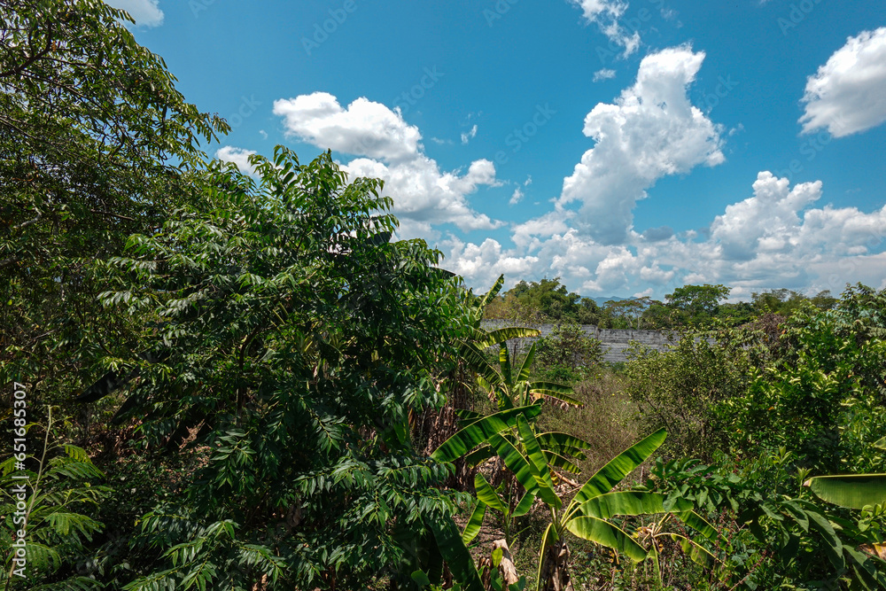 Vista panorámica del sur de Tarapoto en la selva peruana con el cielo despejado