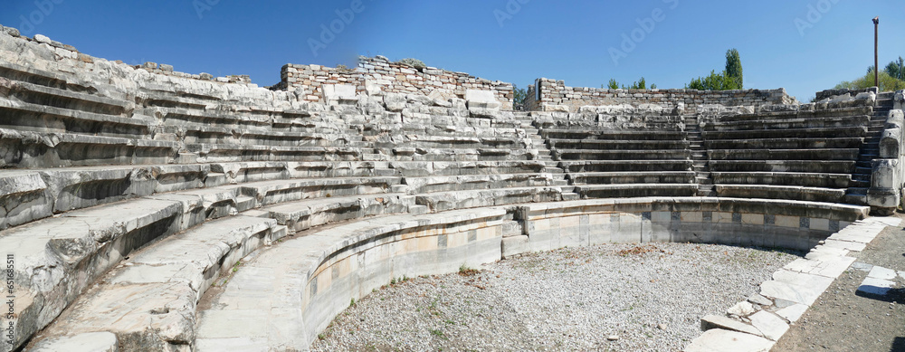 Seats of odeon Boulouterion in Aphrodisias