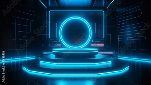 A Fusion of Light & Design: Futuristic Digital Art Wallpaper for Business Communication and Web Networking with Vector Illustrations & Blue Patterns, generative AI