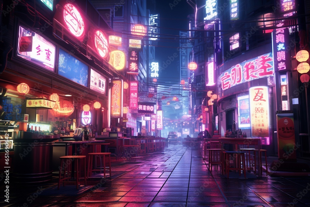 night city street, Generative AI