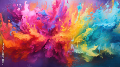multicolored painting  rainbow splash  A vibrant eruption of colorful color  Generative ai