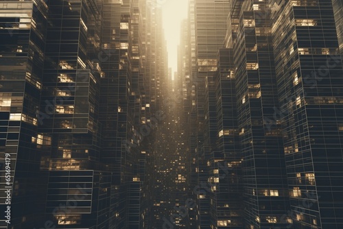 skyscrapers at night, Generative AI