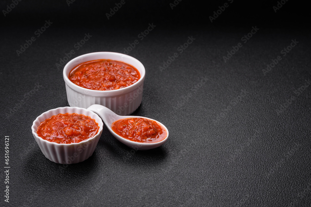 Delicious red Napoletana sauce with onions, salt, spices and herbs Delicious red Napoletana sauce with onions, salt, spices and herbs