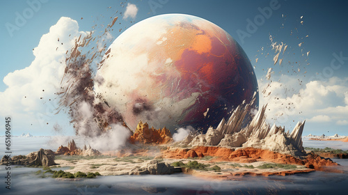 Colorful Abstract Planet Splash Illustration