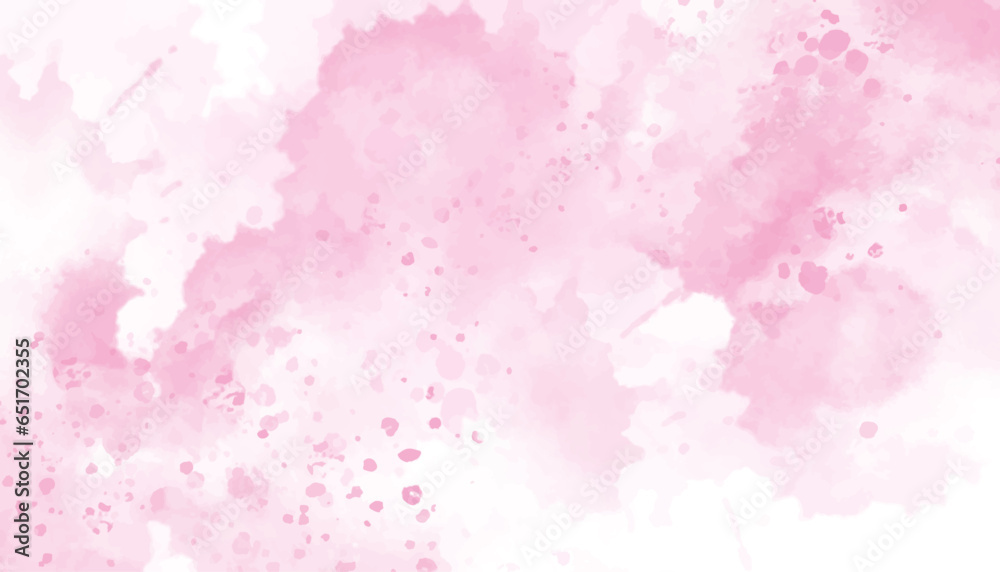 Pink pastel watercolor background for your design, watercolor lantern concept, vector. Paint splash texture