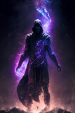 Evil dark undead demon possessed with dark magic