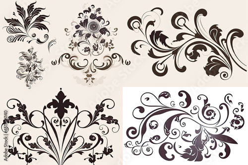 vector graphics ornaments on paper, ornaments vector samples AI Generated