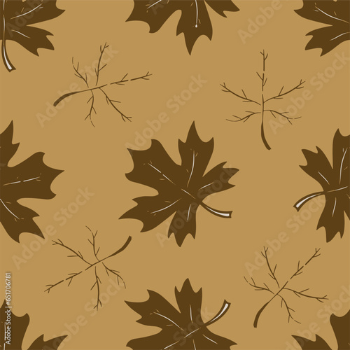 leave and branches texture seamless pattern
