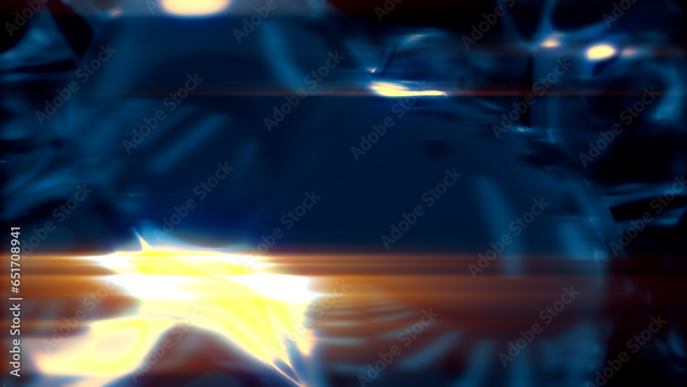 shining blue smooth mild bubbles particles - dark bokeh background - abstract 3D rendering