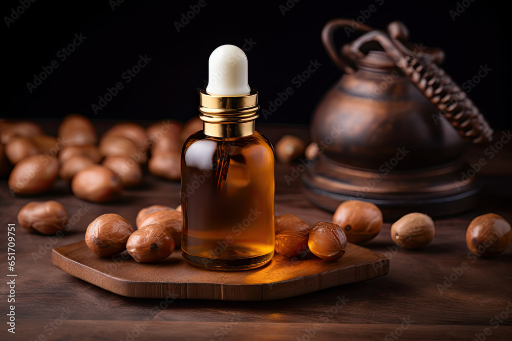 Argan oil, a Moroccan treasure rich in nutrients and antioxidants. Argan oil, a Moroccan treasure rich in nutrients and antioxidants.