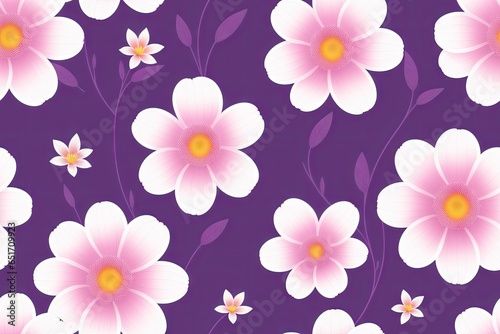 Seamless flowers pattern painting with trendy colors. Print Design  generative ai