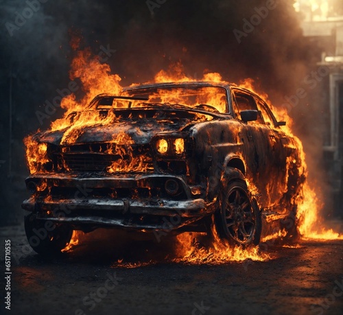 burning car