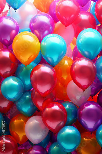 Shiny balloons background, full frame cover
